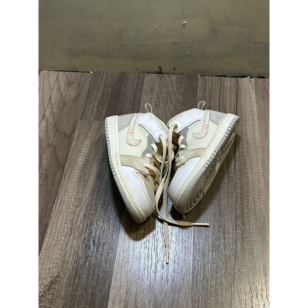 Jordan 1 Mid She Craft Toddler 8c White/neutral Grey-Phantom